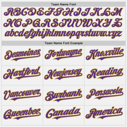 Custom White (Purple Old Gold Pinstripe) Purple-Old Gold Authentic Baseball Jersey - Sky-Custom