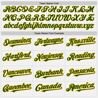 Custom White (Green Gold Pinstripe) Green-Gold Authentic Baseball Jersey - Sky-Custom
