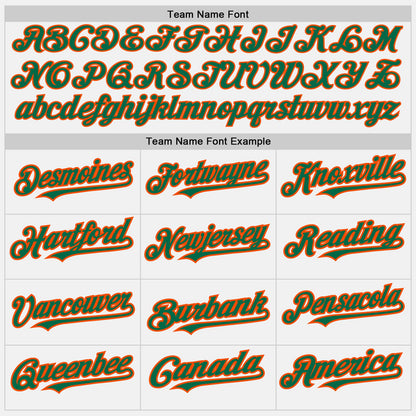 Custom White (Kelly Green Orange Pinstripe) Kelly Green-Orange Authentic Baseball Jersey - Sky-Custom