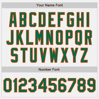 Custom White (Kelly Green Orange Pinstripe) Kelly Green-Orange Authentic Baseball Jersey - Sky-Custom