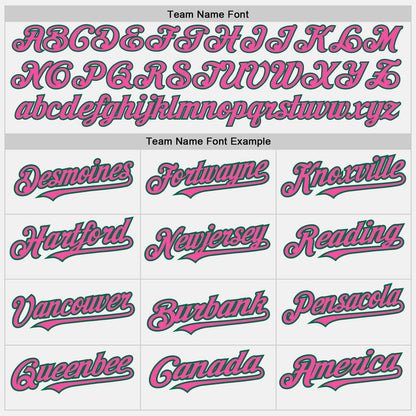 Custom White (Kelly Green Pink Pinstripe) Pink-Kelly Green Authentic Baseball Jersey - Sky-Custom