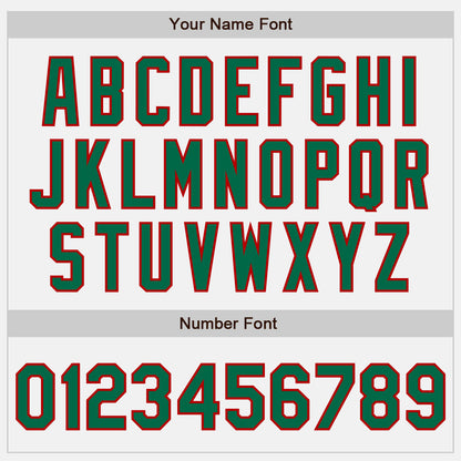 Custom White (Kelly Green Red Pinstripe) Kelly Green-Red Authentic Baseball Jersey - Sky-Custom
