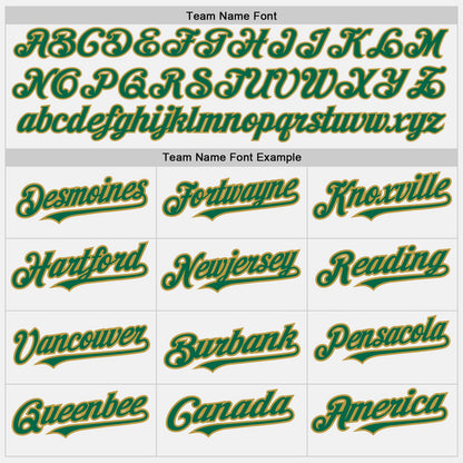 Custom White (Kelly Green Old Gold Pinstripe) Kelly Green-Old Gold Authentic Baseball Jersey - Sky-Custom