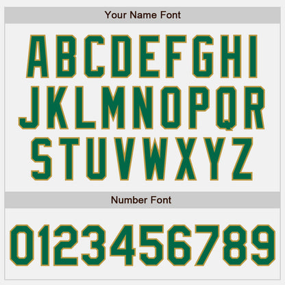 Custom White (Kelly Green Old Gold Pinstripe) Kelly Green-Old Gold Authentic Baseball Jersey - Sky-Custom