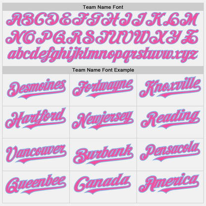 Custom White (Light Blue Pink Pinstripe) Pink-Light Blue Authentic Baseball Jersey - Sky-Custom