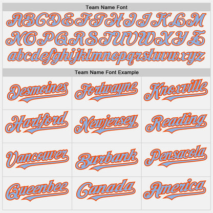 Custom White (Light Blue Orange Pinstripe) Light Blue-Orange Authentic Baseball Jersey - Sky-Custom