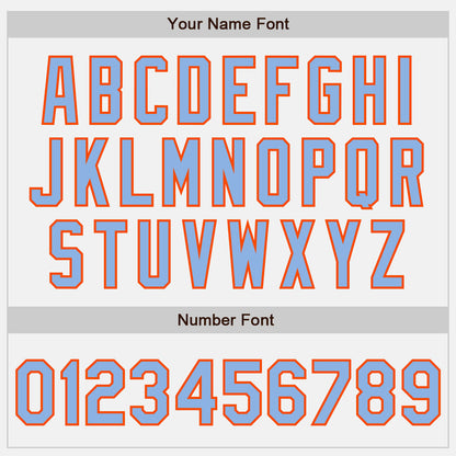 Custom White (Light Blue Orange Pinstripe) Light Blue-Orange Authentic Baseball Jersey - Sky-Custom