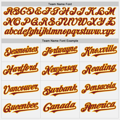 Custom White (Crimson Gold Pinstripe) Crimson-Gold Authentic Baseball Jersey - Sky-Custom