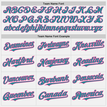 Custom White (Teal Pink Pinstripe) Teal-Pink Authentic Baseball Jersey - Sky-Custom