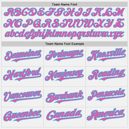 Custom White (Sky Blue Pink Pinstripe) Pink-Sky Blue Authentic Baseball Jersey - Sky-Custom