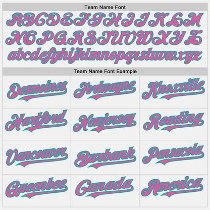 Custom White (Aqua Pink Pinstripe) Pink-Aqua Authentic Baseball Jersey - Sky-Custom