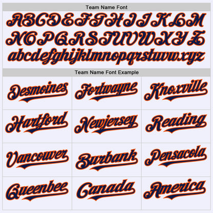Custom White Navy-Orange Mesh Authentic Throwback Baseball Jersey - Sky-Custom