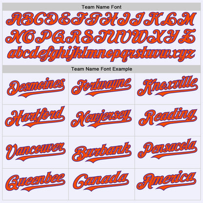 Custom White Purple-Orange Mesh Authentic Throwback Baseball Jersey - Sky-Custom