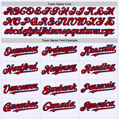 Custom White Red-Navy Mesh Authentic Throwback Baseball Jersey - Sky-Custom