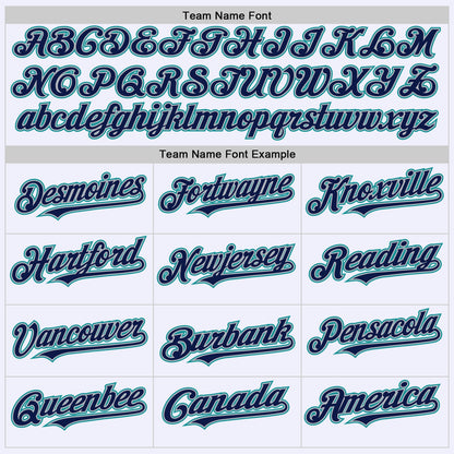 Custom White Navy Gray-Teal Mesh Authentic Throwback Baseball Jersey - Sky-Custom