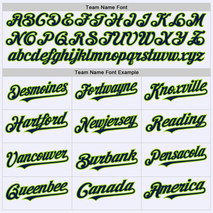Custom White Navy-Neon Green Mesh Authentic Throwback Baseball Jersey - Sky-Custom
