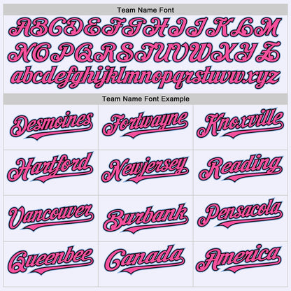 Custom White Light Blue Black-Pink Mesh Authentic Throwback Baseball Jersey - Sky-Custom