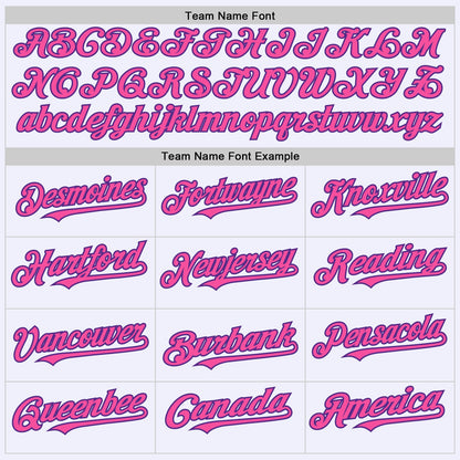 Custom White Purple-Pink Mesh Authentic Throwback Baseball Jersey - Sky-Custom