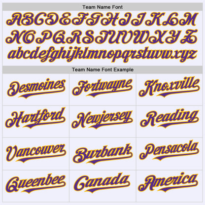 Custom White Purple-Gold Mesh Authentic Throwback Baseball Jersey - Sky-Custom