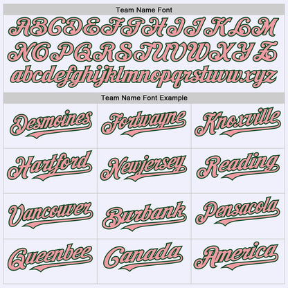 Custom White Medium Pink-Green Mesh Authentic Throwback Baseball Jersey - Sky-Custom