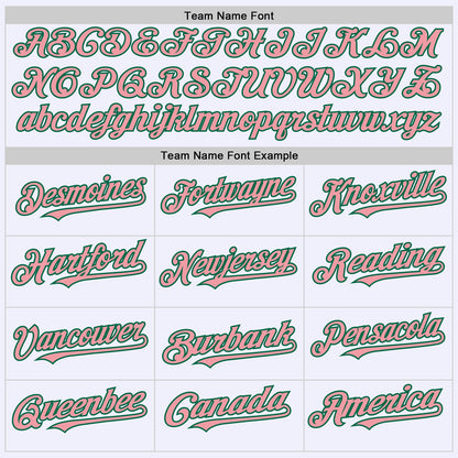 Custom White Medium Pink-Kelly Green Mesh Authentic Throwback Baseball Jersey - Sky-Custom