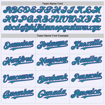 Custom White Purple-Teal Mesh Authentic Throwback Baseball Jersey - Sky-Custom