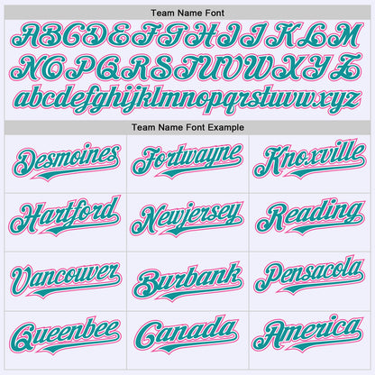 Custom White Pink-Teal Mesh Authentic Throwback Baseball Jersey - Sky-Custom