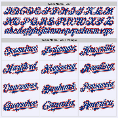 Custom White Royal-Red Mesh Authentic Throwback Baseball Jersey - Sky-Custom