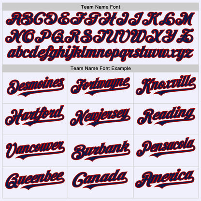 Custom White Red-Navy Mesh Authentic Throwback Baseball Jersey - Sky-Custom