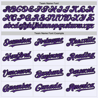 Custom White Purple-Black Mesh Authentic Throwback Baseball Jersey - Sky-Custom