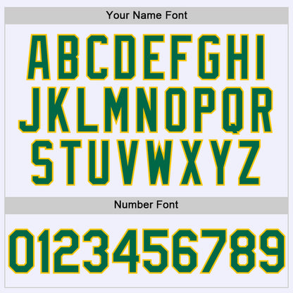 Custom White Kelly Green-Yellow Mesh Authentic Throwback Baseball Jersey - Sky-Custom