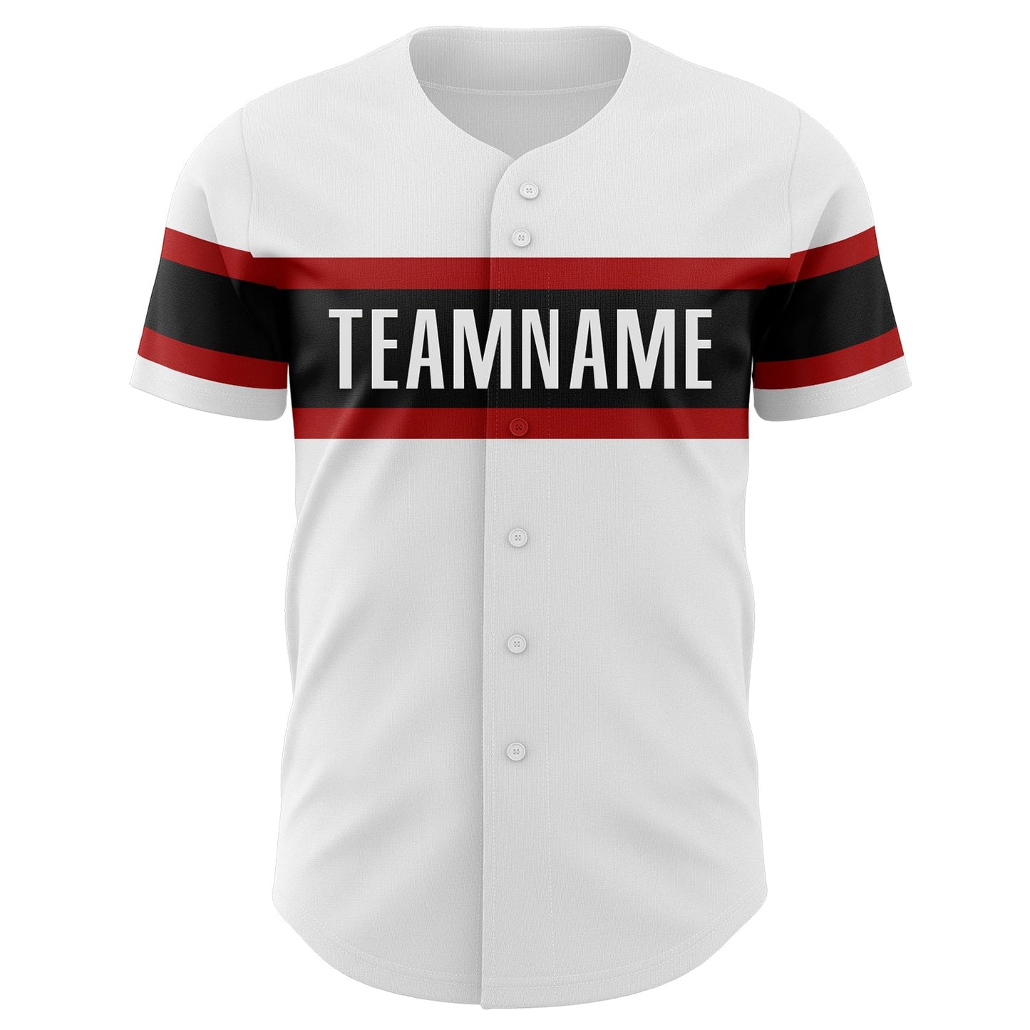 Custom White Black-Red Authentic Baseball Jersey - Sky-Custom