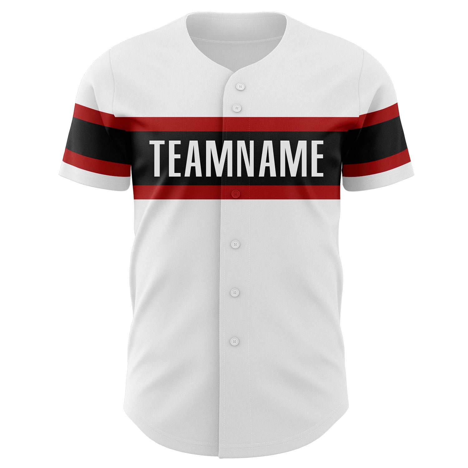 Custom White Black-Red Authentic Baseball Jersey - Sky-Custom