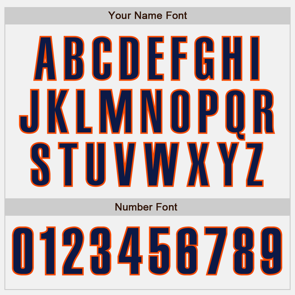 Custom White Navy-Orange Authentic Baseball Jersey - Sky-Custom