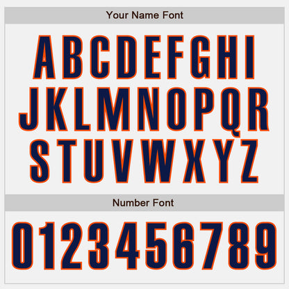 Custom White Navy-Orange Authentic Baseball Jersey - Sky-Custom