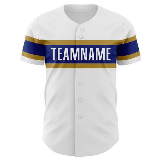 Custom White Old Gold-Royal Authentic Baseball Jersey - Sky-Custom