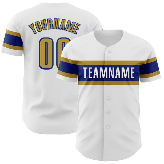 Custom White Old Gold-Royal Authentic Baseball Jersey - Sky-Custom
