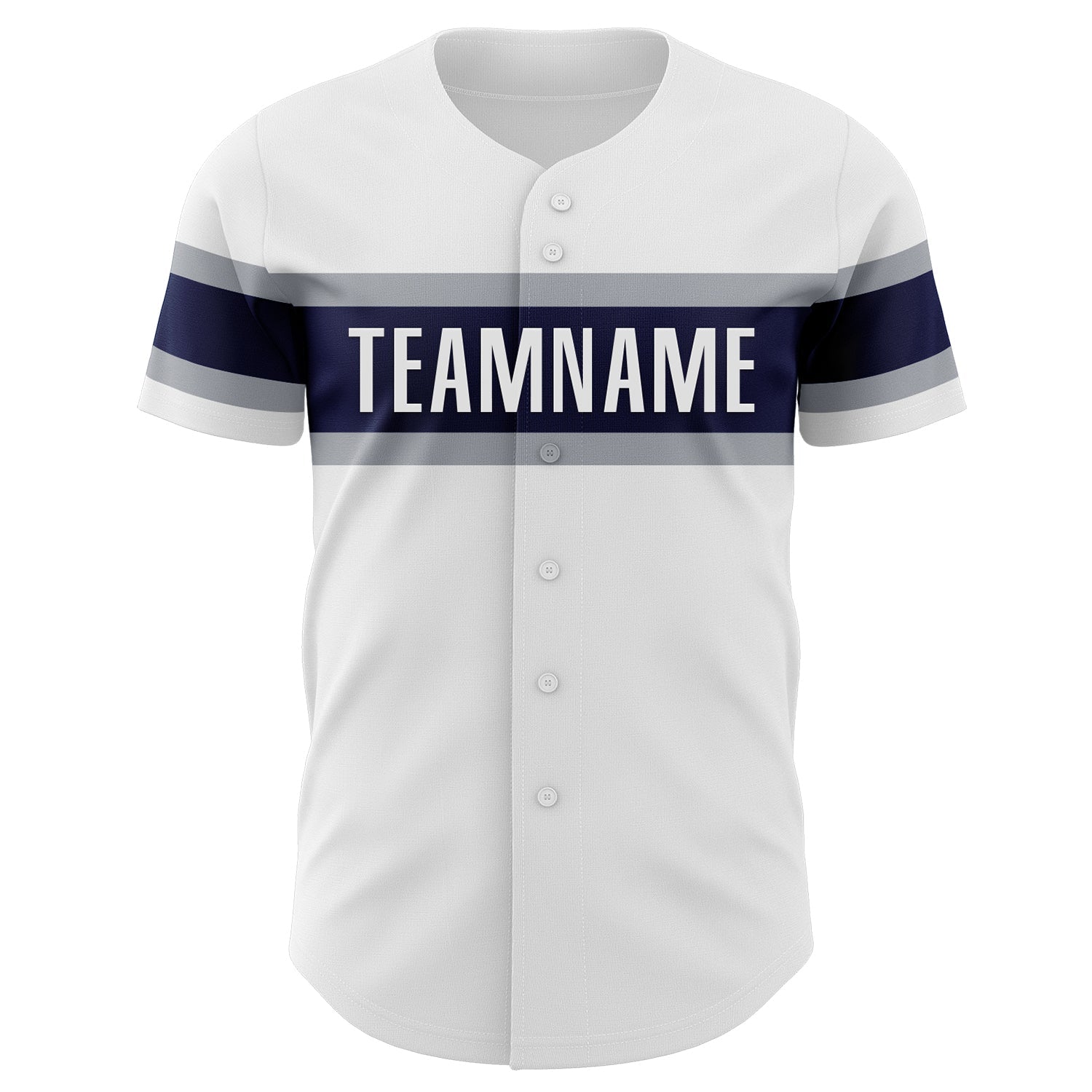 Custom White Navy-Gray Authentic Baseball Jersey - Sky-Custom