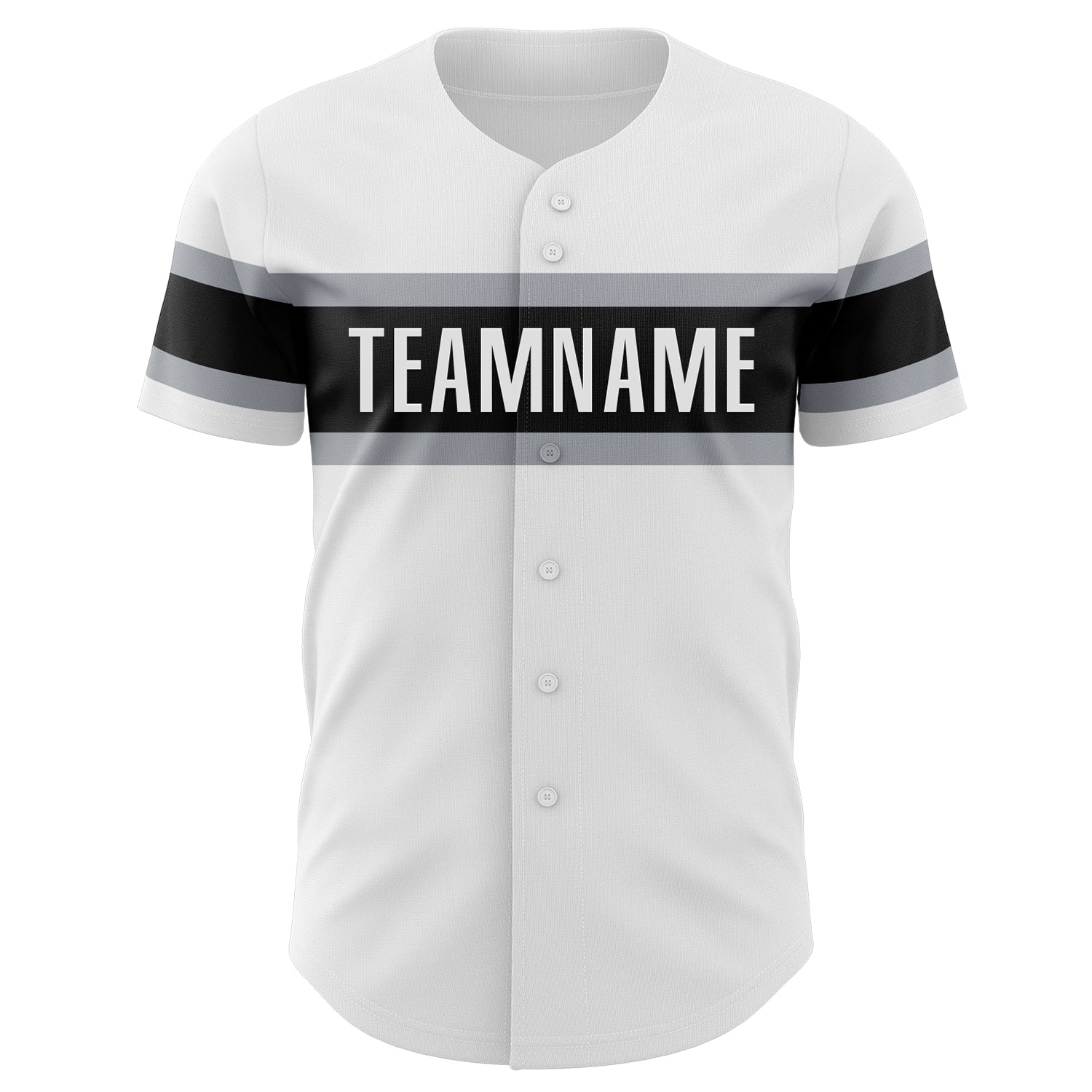 Custom White Black-Gray Authentic Baseball Jersey - Sky-Custom