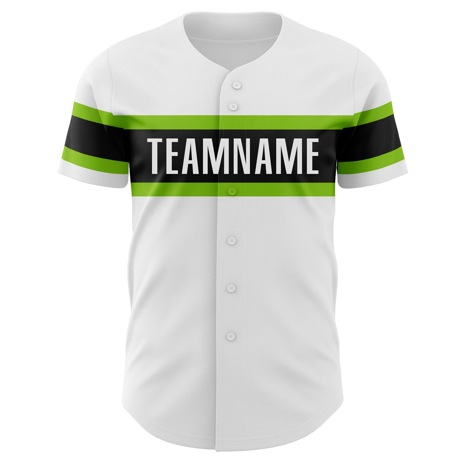 Custom White Neon Green-Black Authentic Baseball Jersey - Sky-Custom
