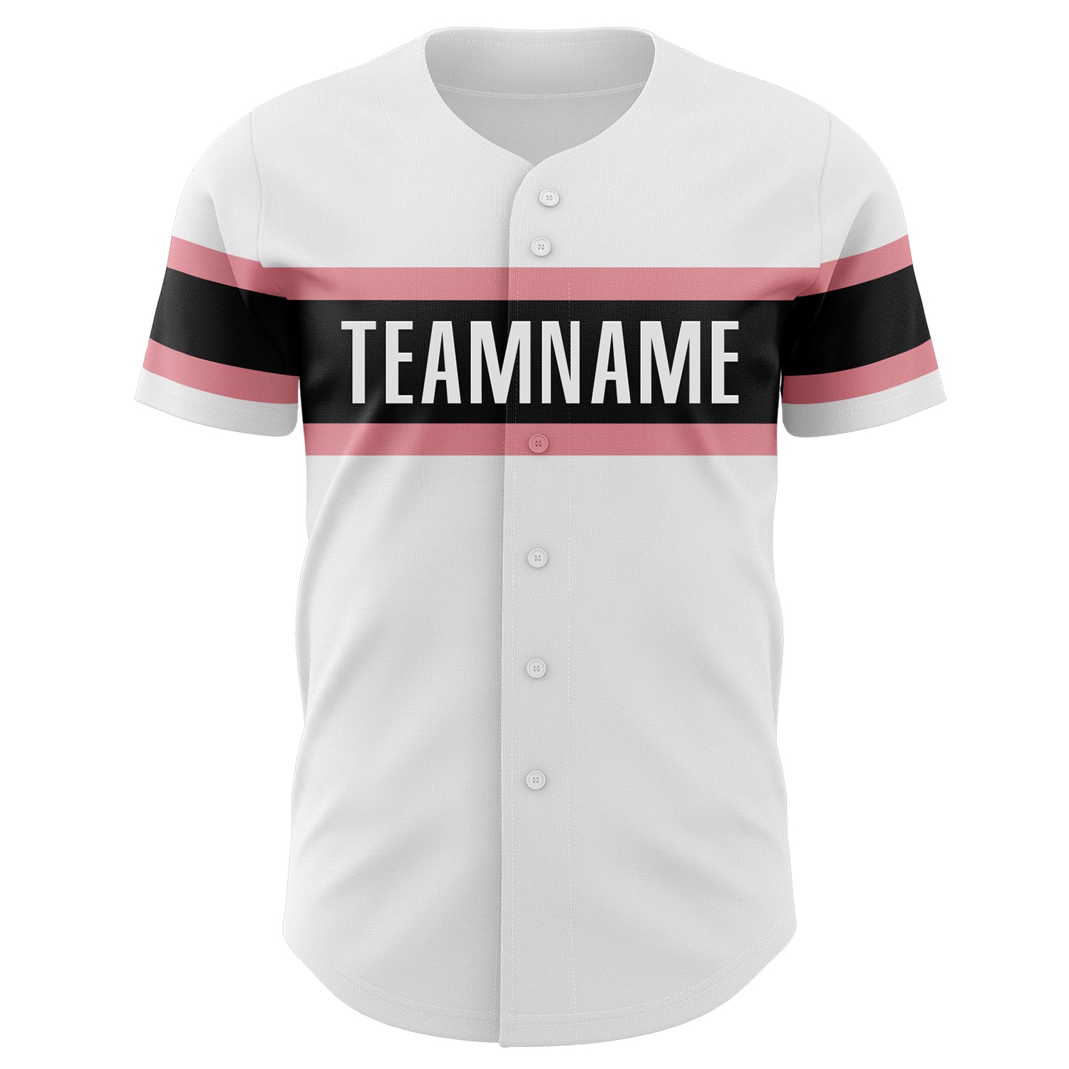 Custom White Medium Pink-Black Authentic Baseball Jersey - Sky-Custom