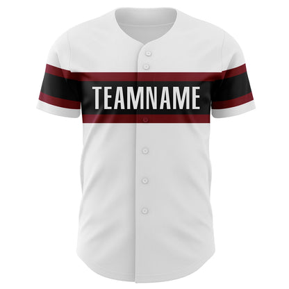 Custom White Vintage USA Flag Black-Maroon Authentic Baseball Jersey - Sky-Custom