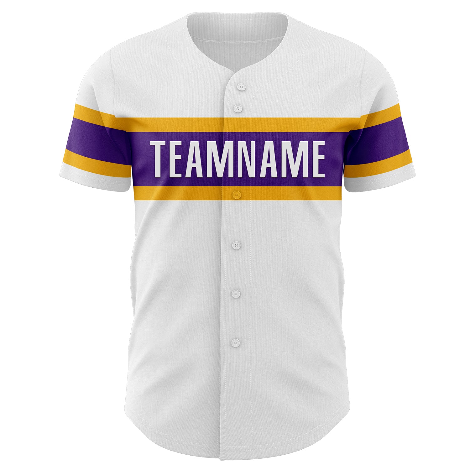 Custom White Purple-Gold Authentic Baseball Jersey - Sky-Custom