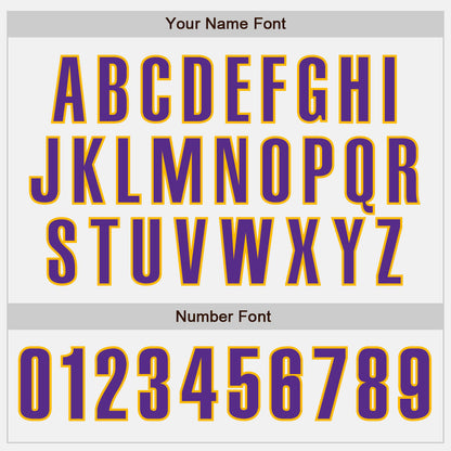 Custom White Purple-Gold Authentic Baseball Jersey - Sky-Custom