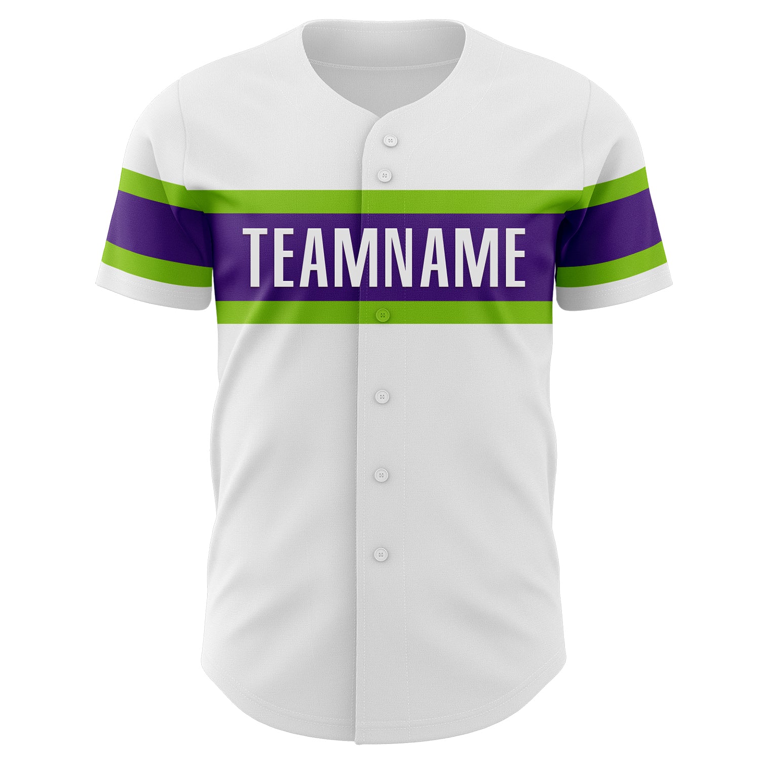 Custom White Purple-Neon Green Authentic Baseball Jersey - Sky-Custom