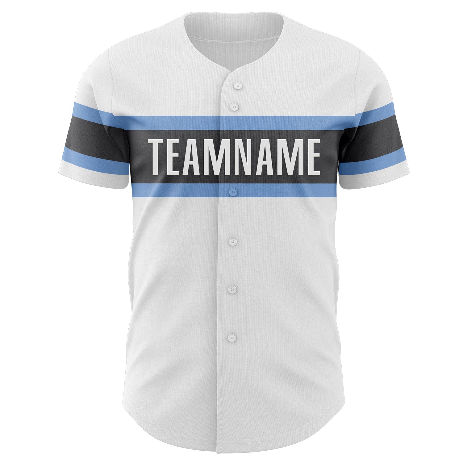 Custom White Light Blue-Steel Gray Authentic Baseball Jersey - Sky-Custom
