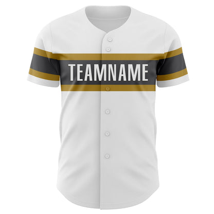 Custom White Steel Gray-Old Gold Authentic Baseball Jersey - Sky-Custom