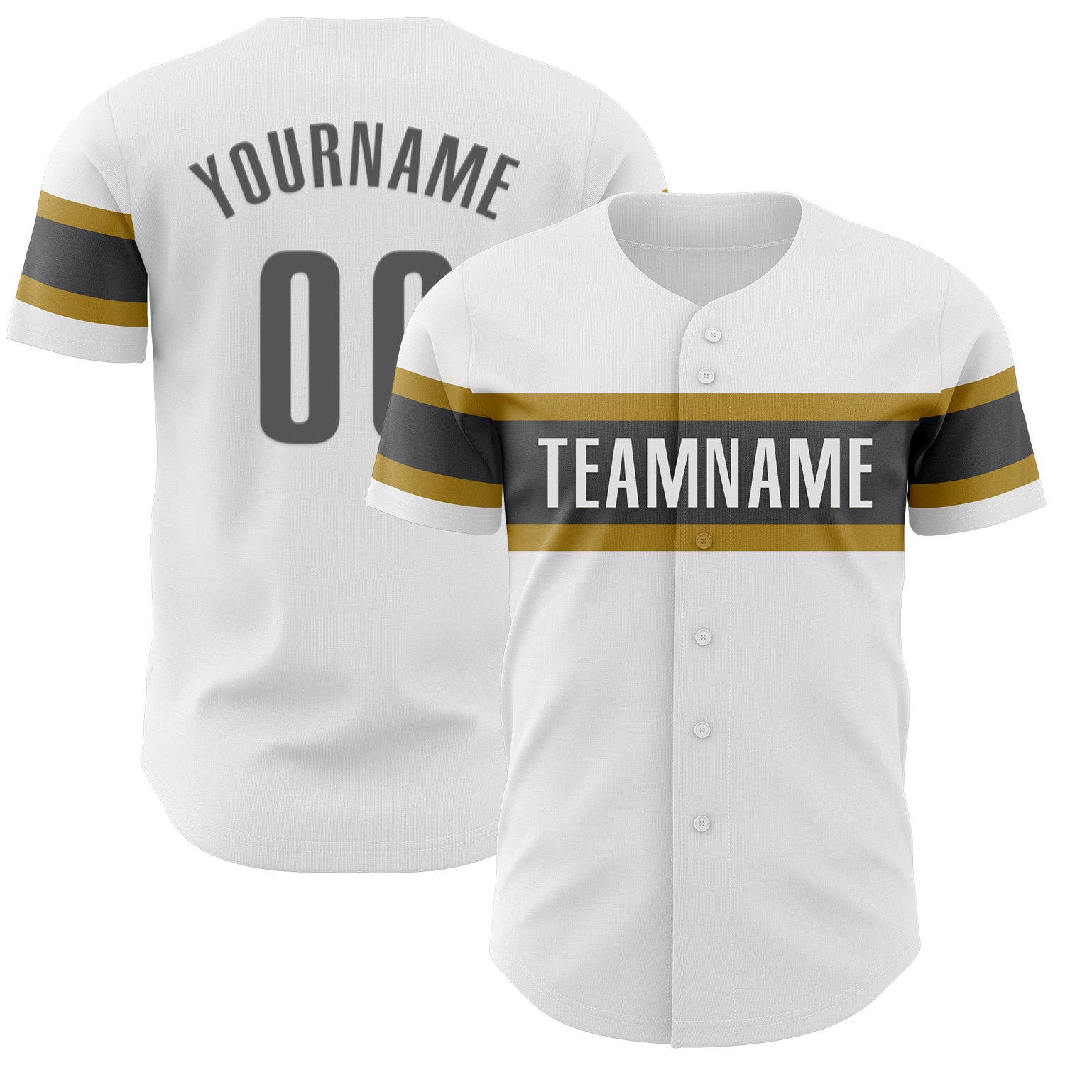 Custom White Steel Gray-Old Gold Authentic Baseball Jersey - Sky-Custom