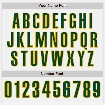 Custom White Green-Gold Authentic Baseball Jersey - Sky-Custom