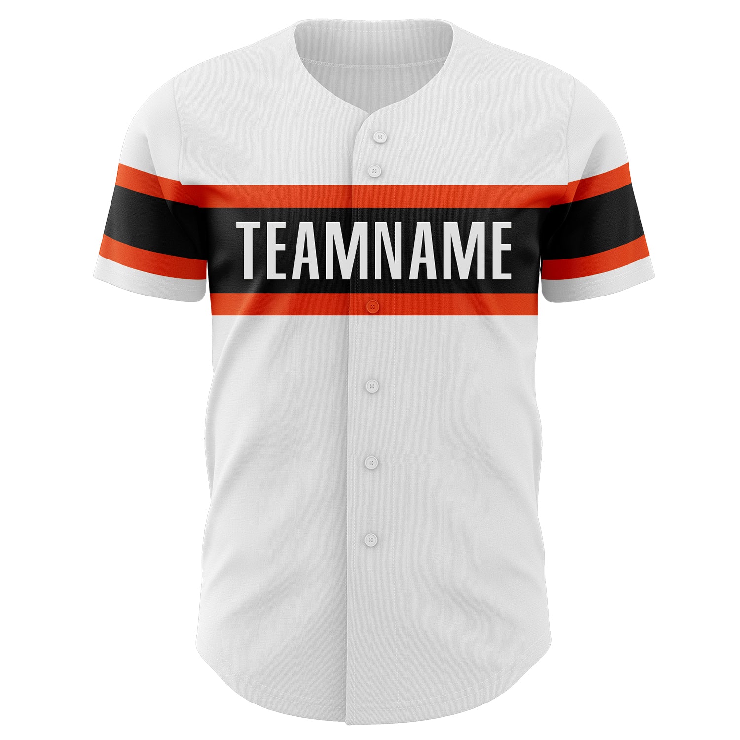 Custom White Orange-Black Authentic Baseball Jersey - Sky-Custom